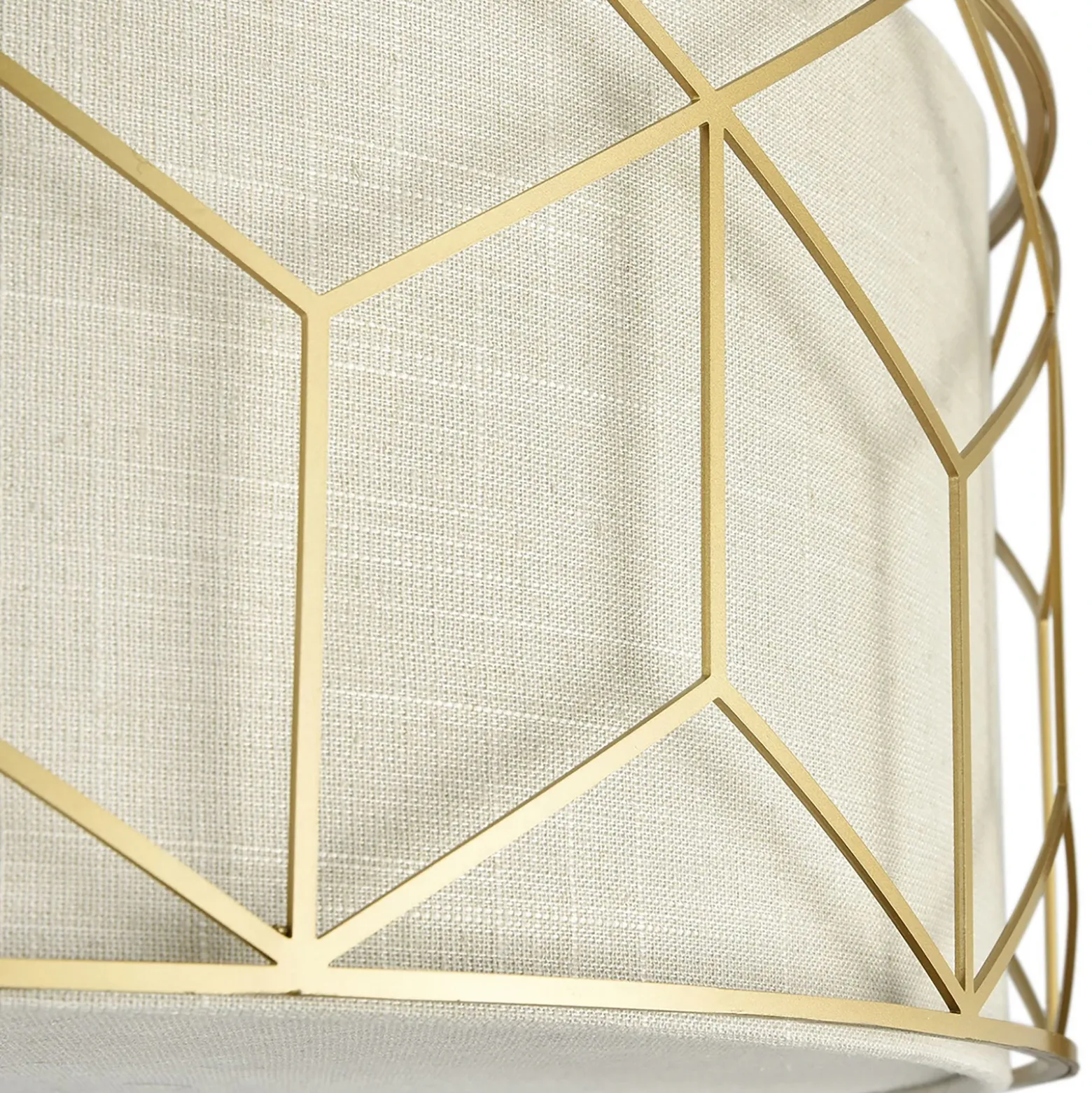 Plafón Maytoni Messina, Ø 57 cm, beige, lino