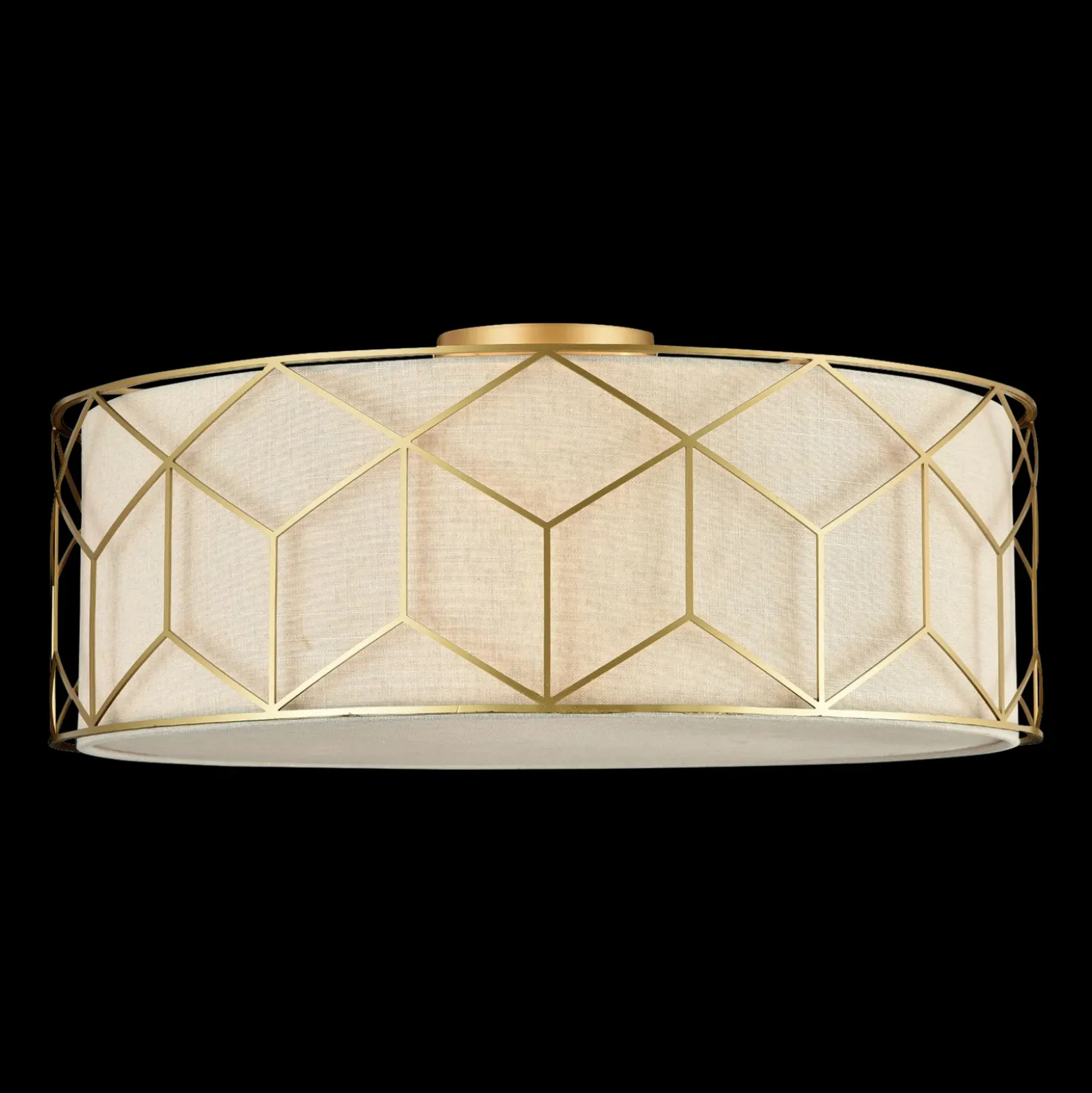 Plafón Maytoni Messina, Ø 57 cm, beige, lino