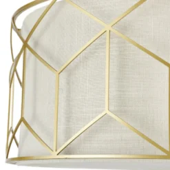 Plafón Maytoni Messina, Ø 43 cm, beige, lino