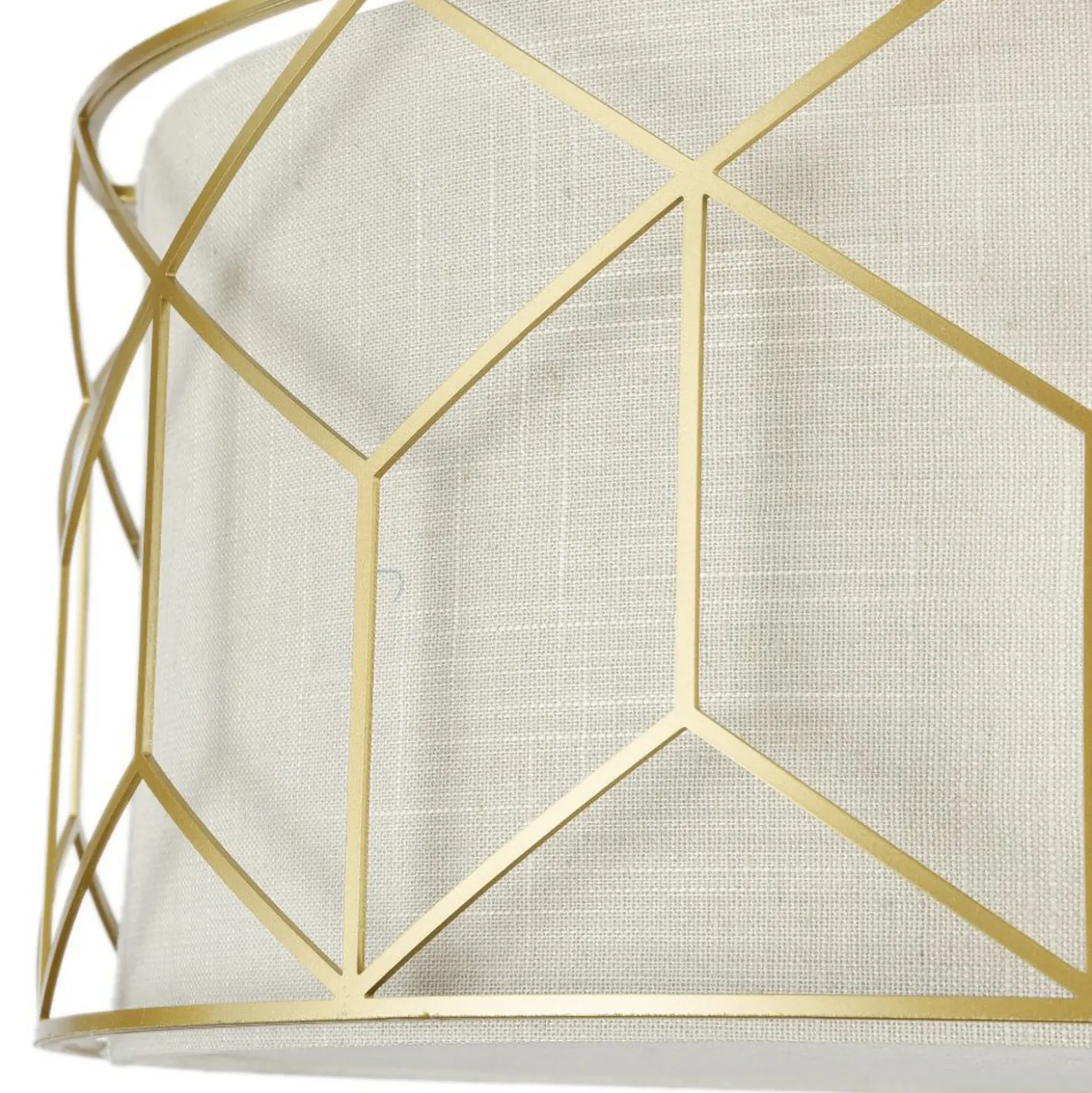 Plafón Maytoni Messina, Ø 43 cm, beige, lino