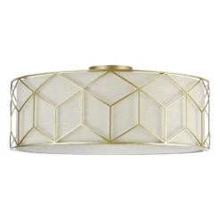 Plafón Maytoni Messina, Ø 57 cm, beige, lino