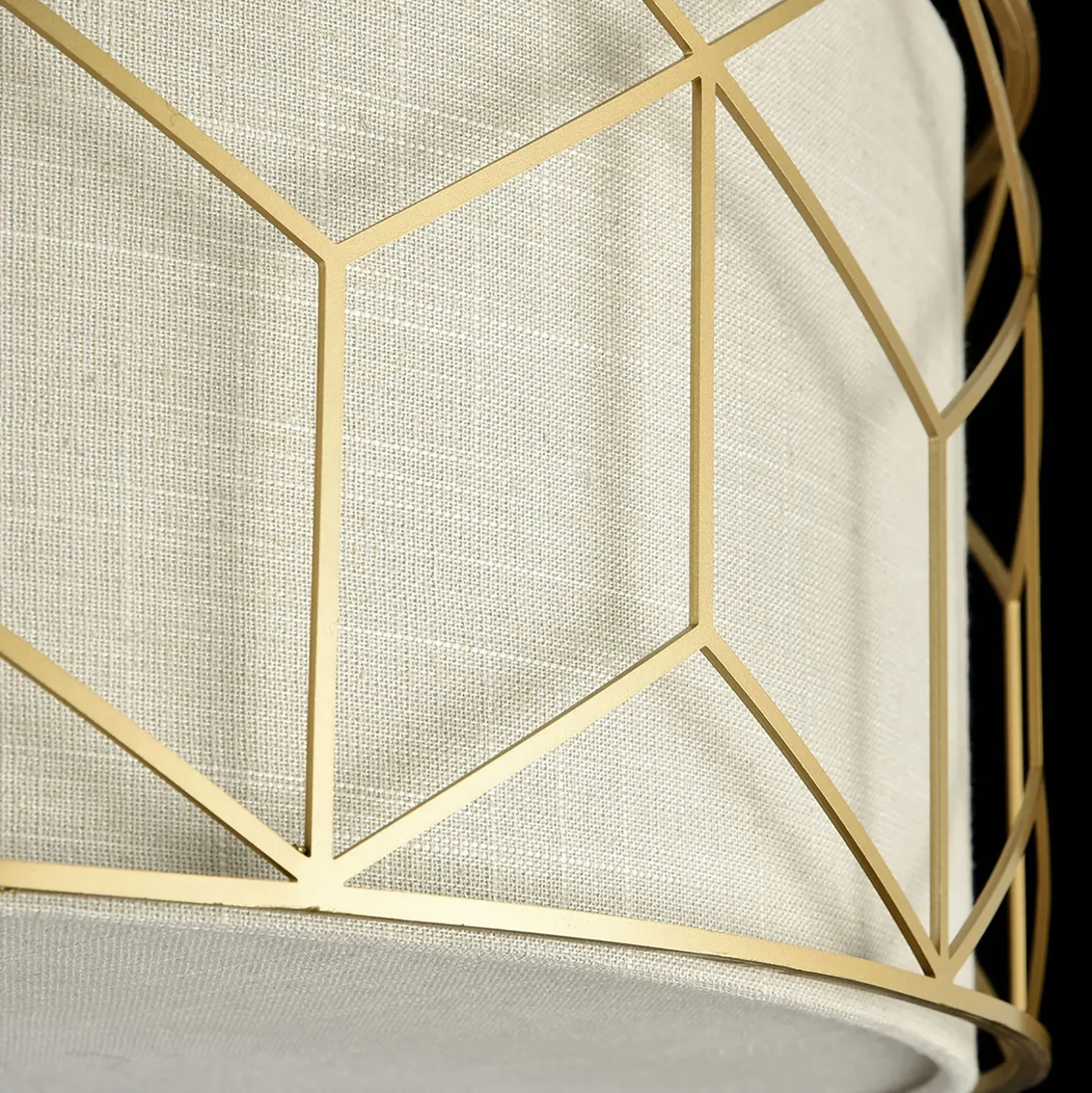 Plafón Maytoni Messina, Ø 57 cm, beige, lino