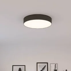 Plafón Mia, negro, Ø 60 cm