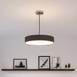 Plafón Mia, negro, Ø 60 cm