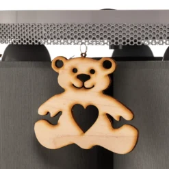 Plafón Mis, gris con oso de madera, 3 luces
