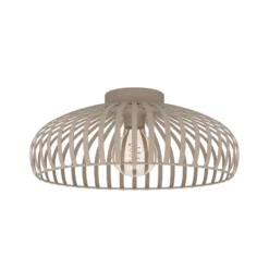 Plafón Mogano 3, beige, Ø 43 cm, metal, E27