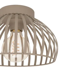 Plafón Mogano 3, beige, Ø 28 cm, metal, E27