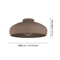 Plafón Mogano, Ø40cm, marrón café