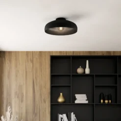 Plafón Mogano, Ø 40 cm, negro, acero