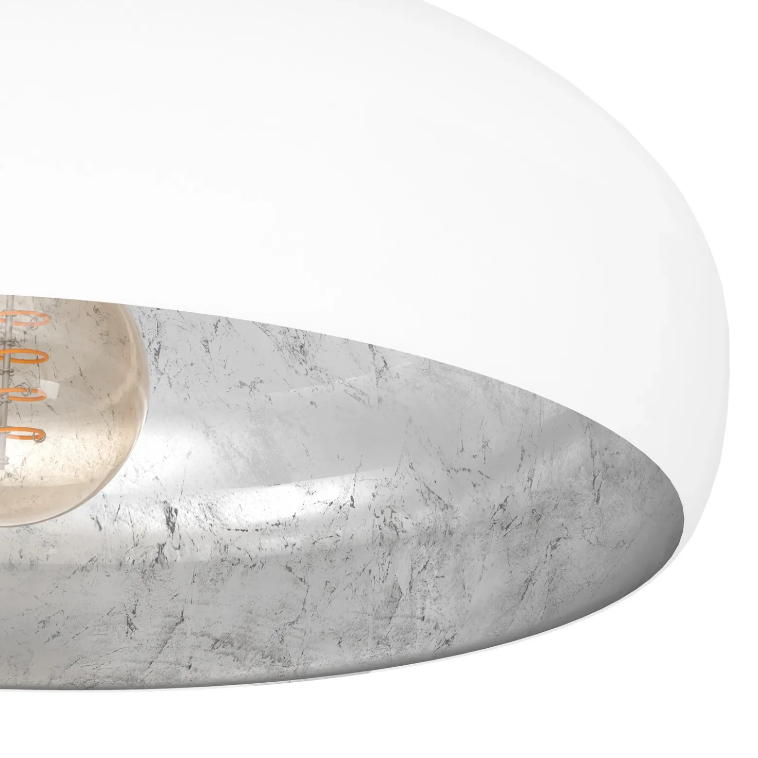 Plafón Mogano de metal, Ø40cm, blanco