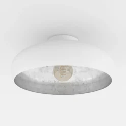 Plafón Mogano de metal, Ø40cm, blanco