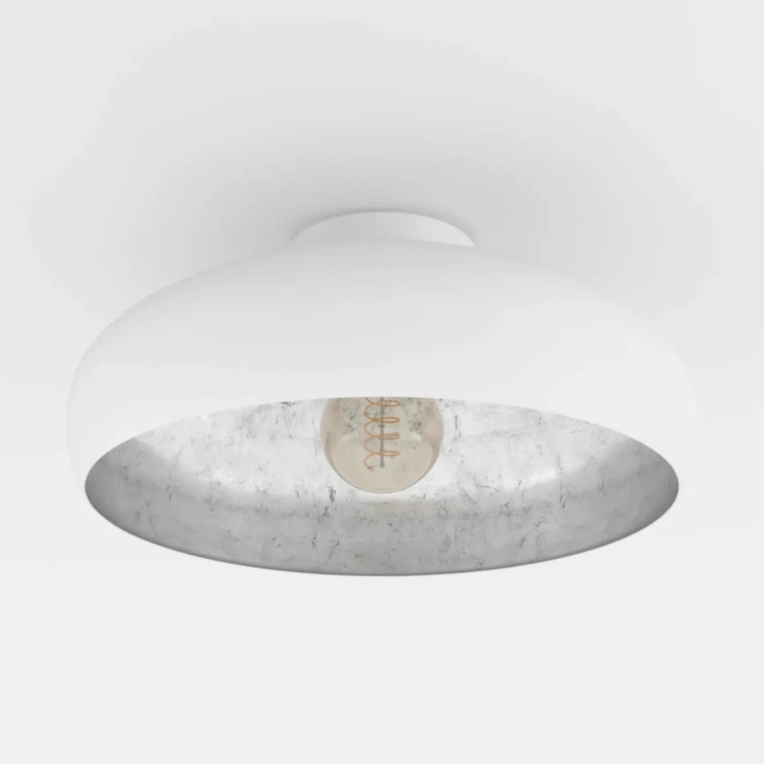 Plafón Mogano de metal, Ø40cm, blanco