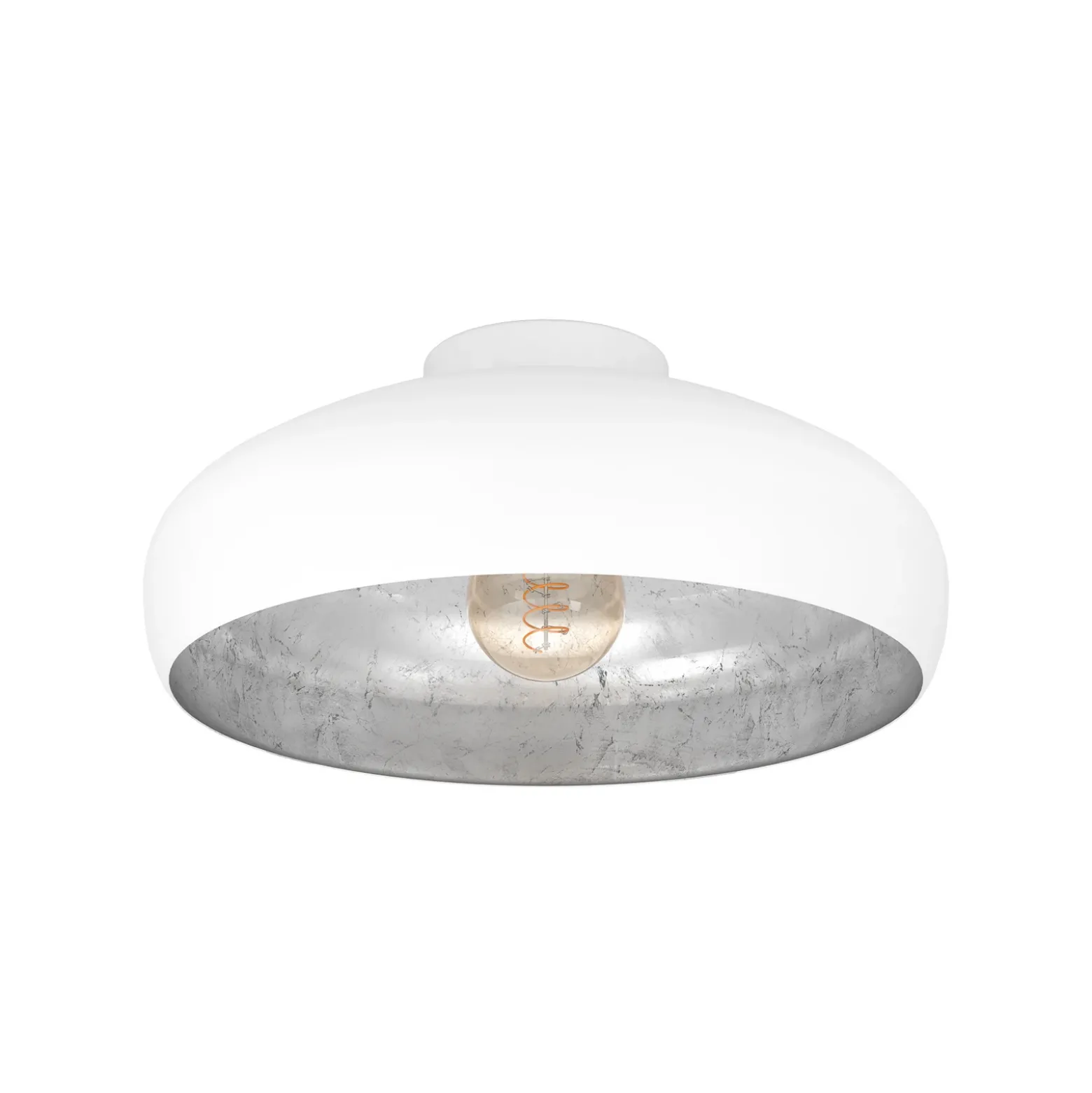Plafón Mogano de metal, Ø40cm, blanco