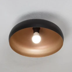 Plafón Mogano de metal, Ø40cm, negro