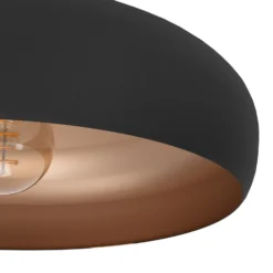 Plafón Mogano de metal, Ø40cm, negro