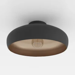 Plafón Mogano de metal, Ø40cm, negro