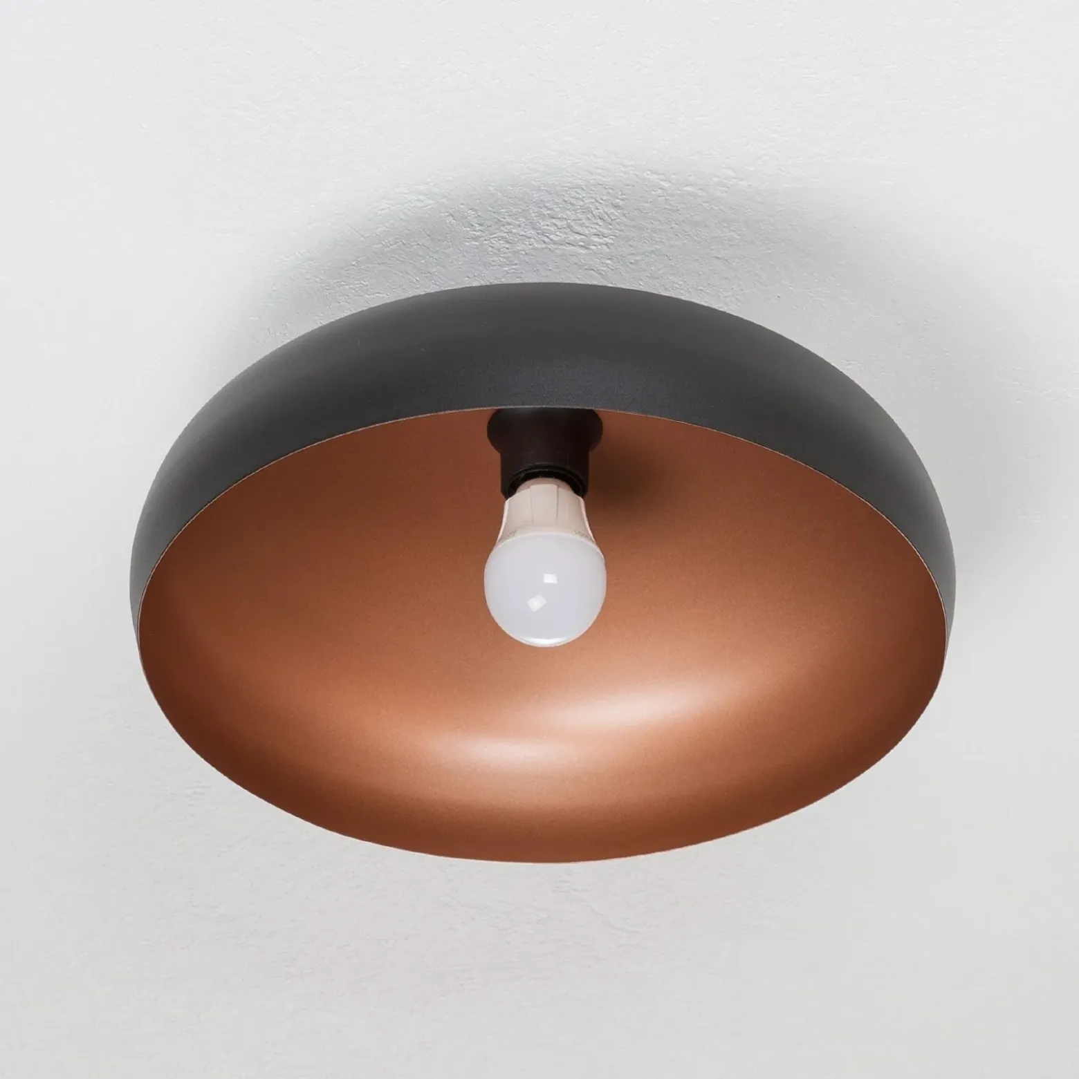 Plafón Mogano de metal, Ø40cm, negro