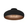 Plafón Mogano de metal, Ø40cm, negro