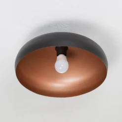 Plafón Mogano de metal, Ø40cm, negro