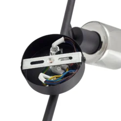 Plafón Netty de Lindby, 4 luces, gris, cristal