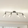 Plafón Netty de Lindby, 4 luces, gris, cristal