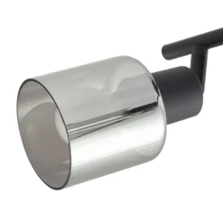 Plafón Netty de Lindby, 4 luces, gris, cristal