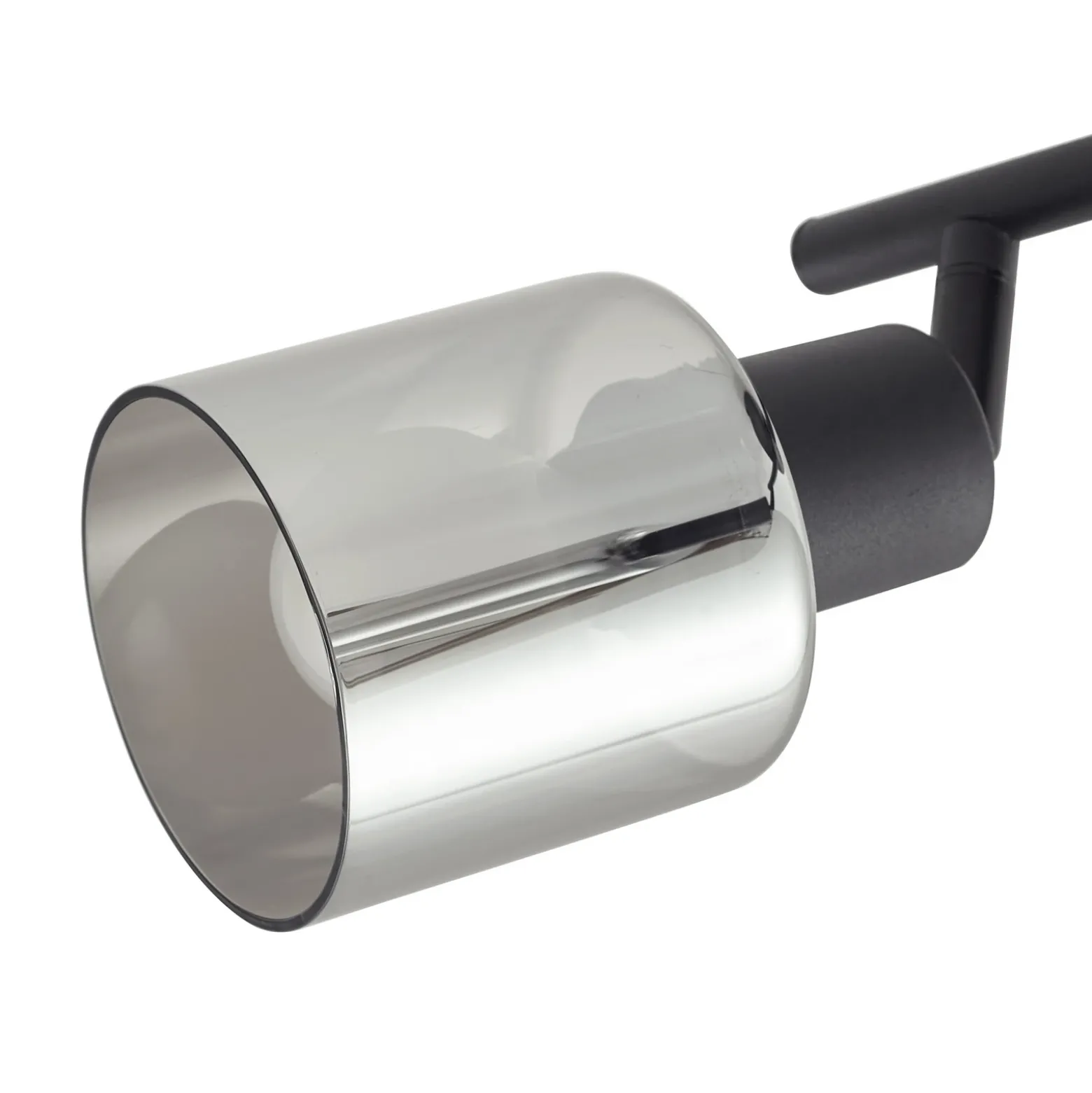 Plafón Netty de Lindby, 4 luces, gris, cristal