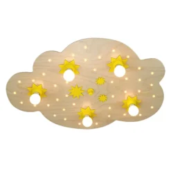 Plafón Nube de estrellas, en haya natural, 75 cm