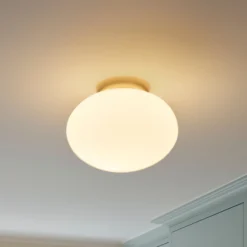 Plafón Nuura Rizzatto 301, Ø 30 cm, color latón/ópalo