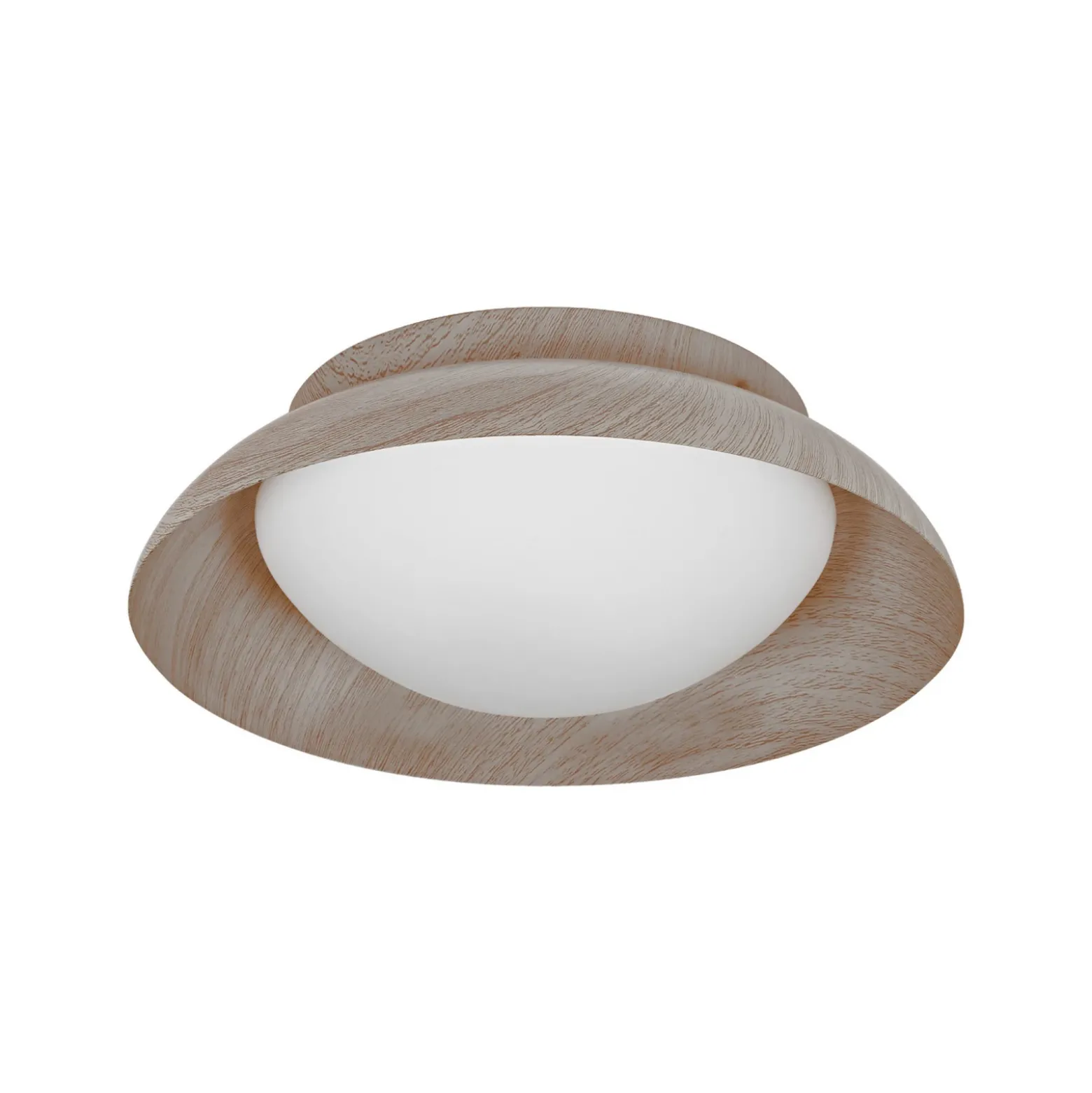 Plafón ORBIS Milan de OSRAM, madera, Ø 31 cm, metal/vidrio