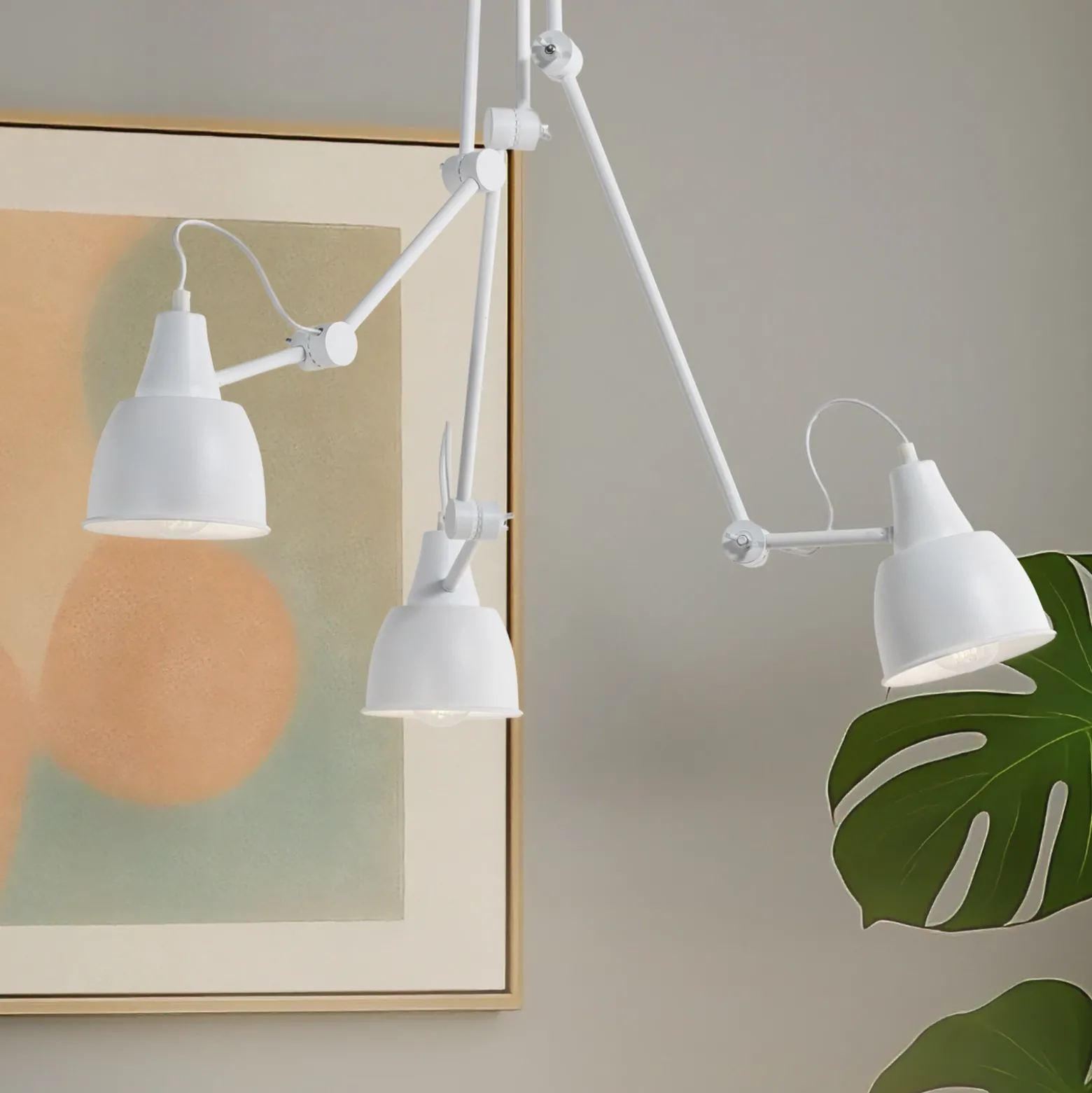 Plafón 814, orientable, de 3 luces, blanco