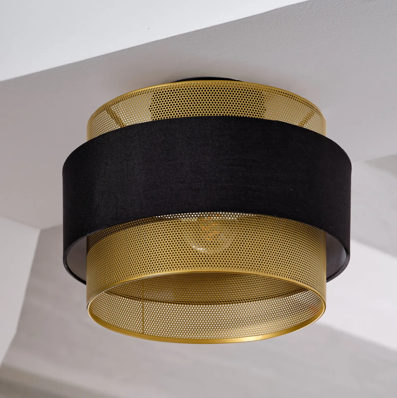 Plafón OSRAM Decor Hornet, 1 luz, negro/dorado