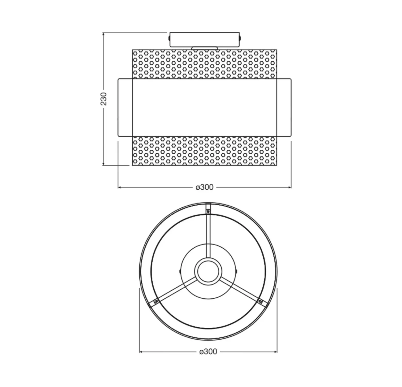 Plafón OSRAM Decor Hornet, 1 luz, negro/dorado