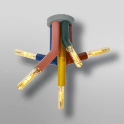 Plafón OSRAM Decor Straw, 5 luces, acero, multicolor, E27