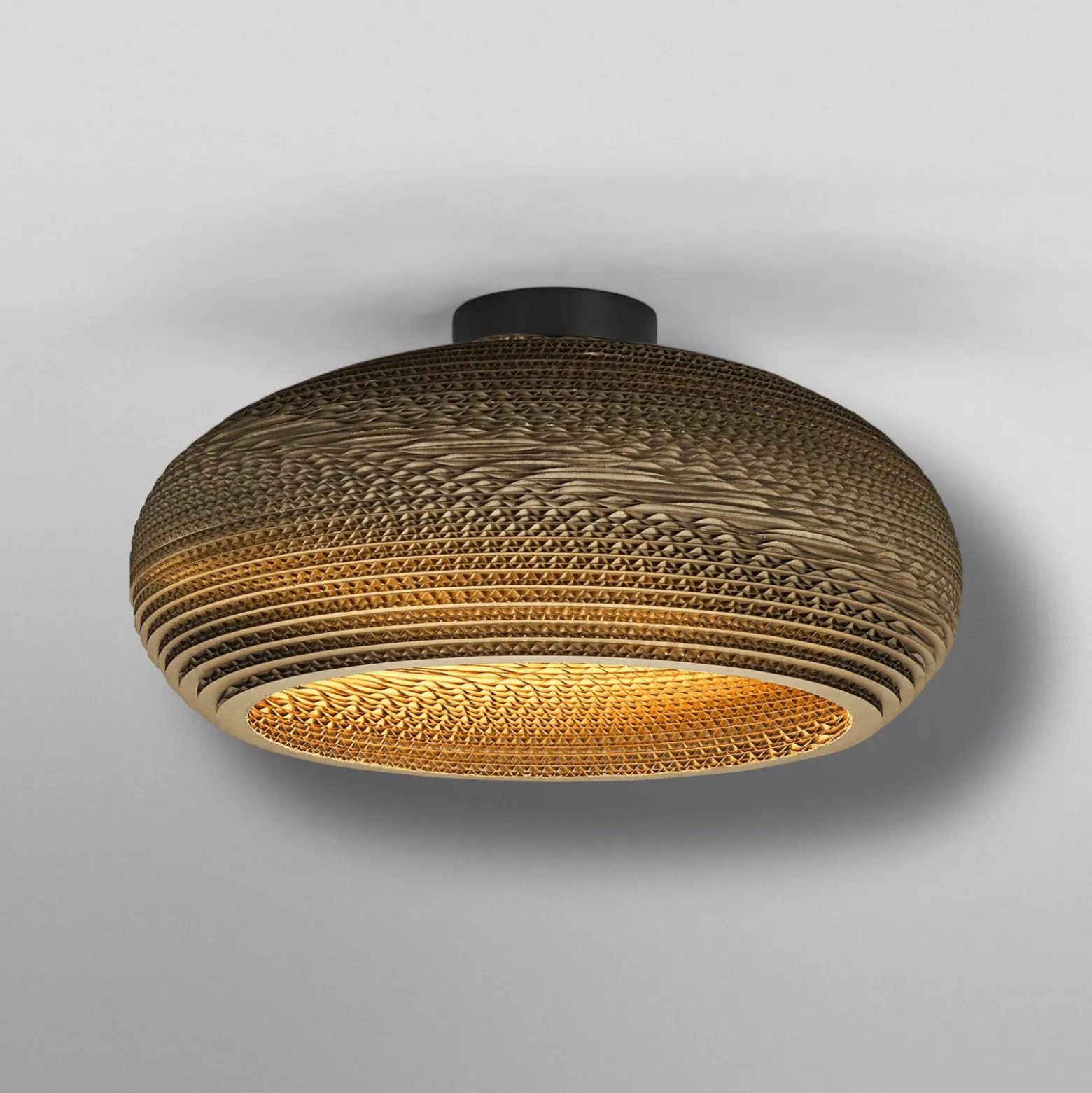 Plafón OSRAM DROP, marrón, Ø 40 cm, cartón ondulado, E27