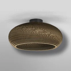 Plafón OSRAM DROP, marrón, Ø 40 cm, cartón ondulado, E27