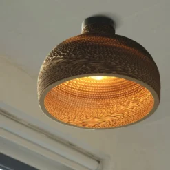 Plafón OSRAM HAT, marrón, Ø 36 cm, cartón ondulado, E27