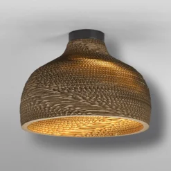 Plafón OSRAM HAT, marrón, Ø 36 cm, cartón ondulado, E27