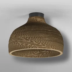 Plafón OSRAM HAT, marrón, Ø 36 cm, cartón ondulado, E27