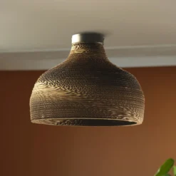Plafón OSRAM HAT, marrón, Ø 36 cm, cartón ondulado, E27