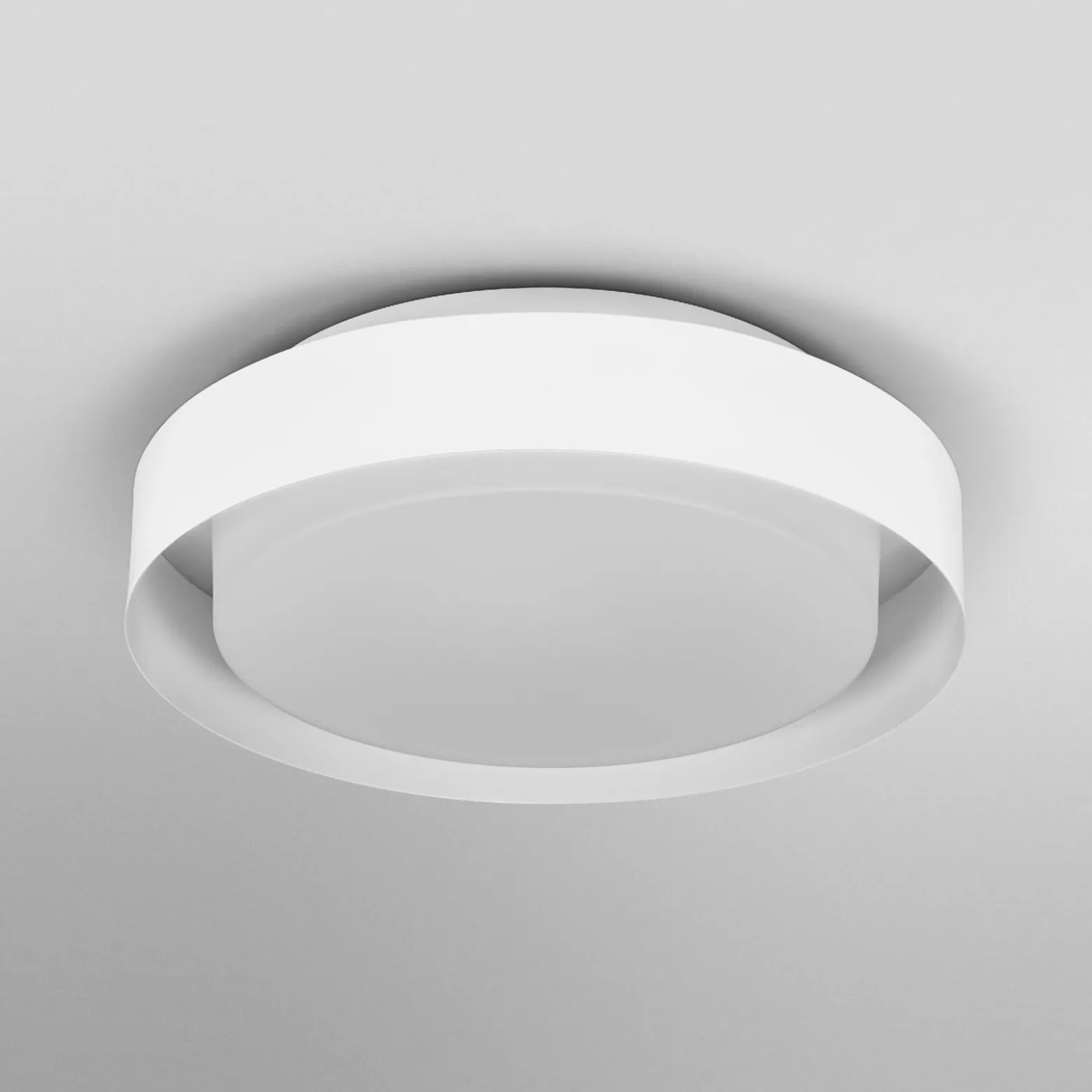 Plafón OSRAM ORBIS MADRID, blanca, Ø 29 cm, metal/vidrio