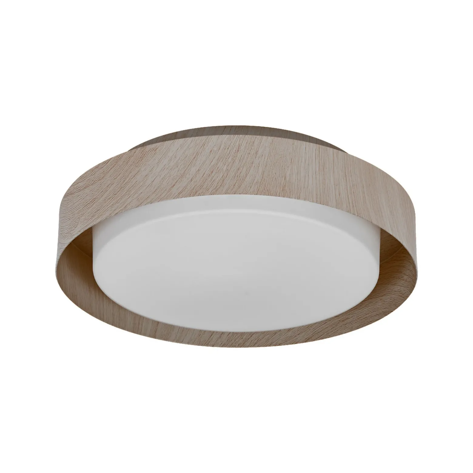 Plafón OSRAM ORBIS MADRID, madera, Ø 29 cm, metal/vidrio