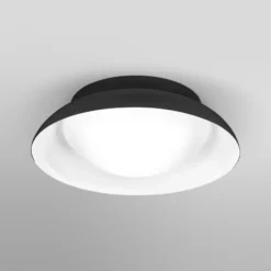 Plafón OSRAM ORBIS Milan, negra, Ø 31 cm, metal/vidrio