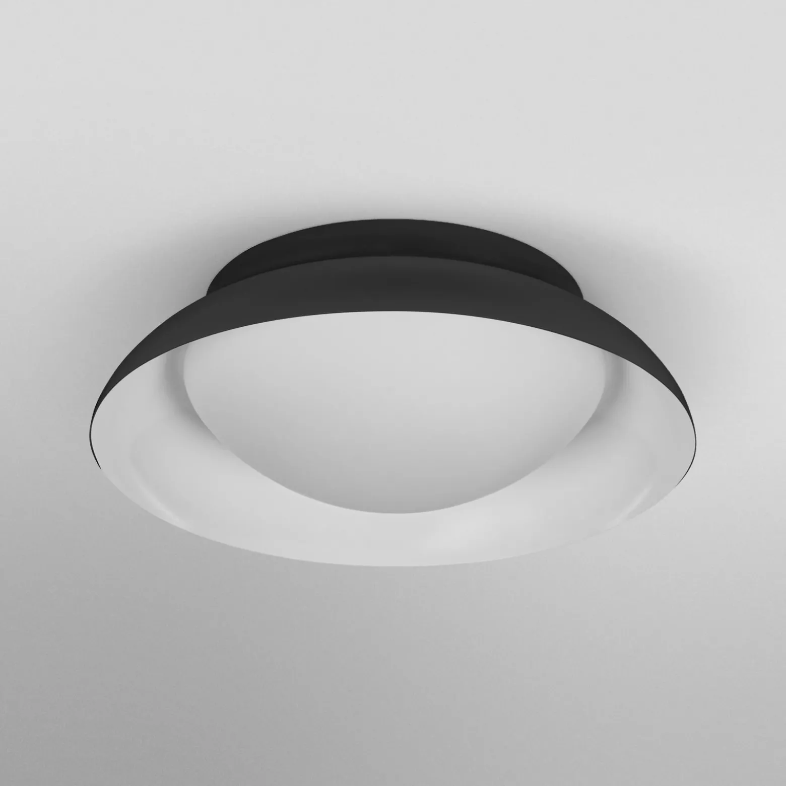Plafón OSRAM ORBIS Milan, negra, Ø 31 cm, metal/vidrio