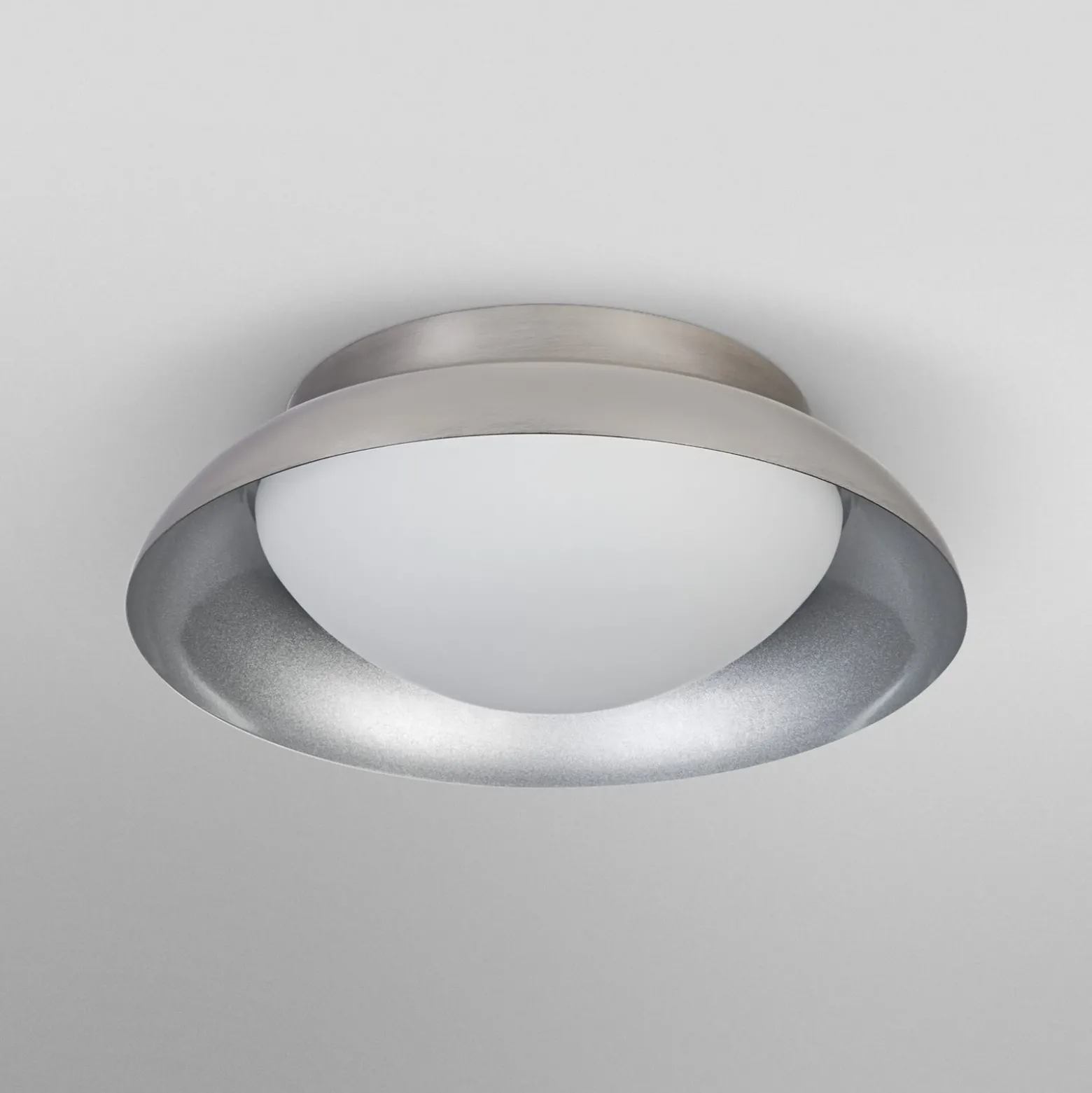 Plafón OSRAM ORBIS Milan, níquel, Ø 31 cm, metal/vidrio