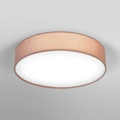 Plafón OSRAM ORBIS PARIS, marrón, Ø 40 cm, textil, E27