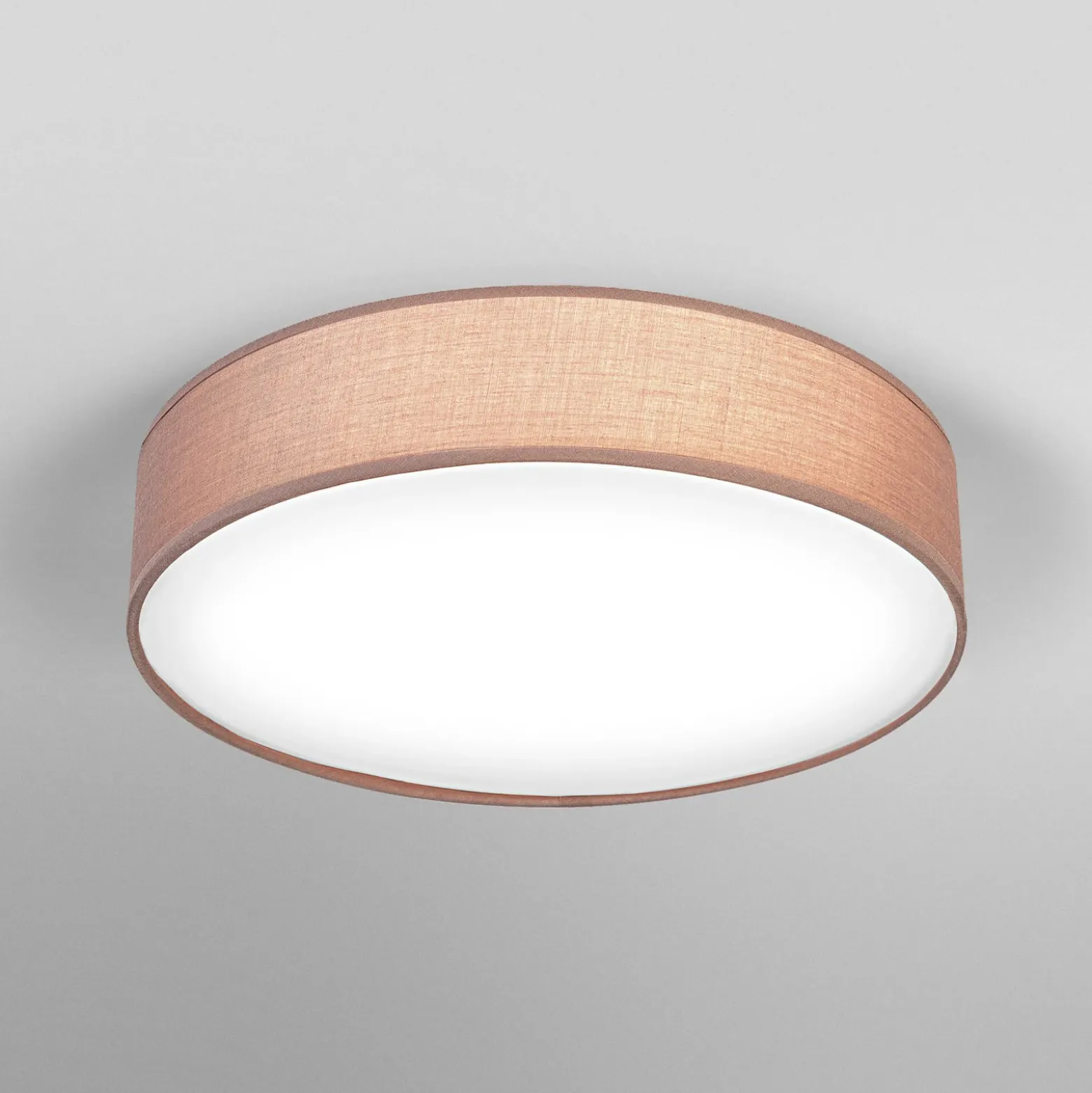 Plafón OSRAM ORBIS PARIS, marrón, Ø 40 cm, textil, E27