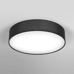 Plafón OSRAM ORBIS PARIS, negra, Ø 48 cm, textil E27