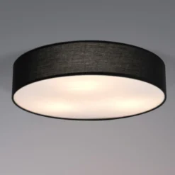 Plafón OSRAM ORBIS PARIS, negro, Ø 40 cm, textil E27