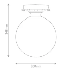 Plafón Otis, negro/ópal, Ø 20 cm, cristal, IP44, E27